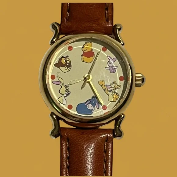 Vintage Winnie the Pooh & Friends Disney Parks Watch with Brown Leather Strap - Picture 13 of 13